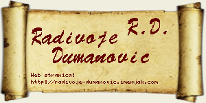 Radivoje Dumanović vizit kartica